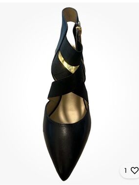 Michael Kors Black Patent Leather Strappy Pointed Toe Heels